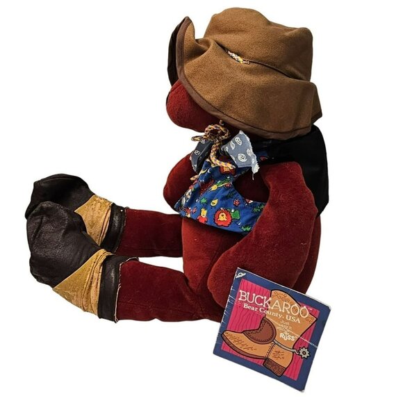 RUSS Stuffed Animal Berrie Buckaroo County USA TEDDY Bear Plush Original Tags - Picture 5 of 8